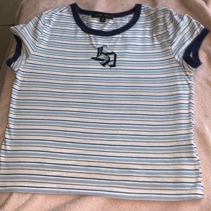 Cute Never Worn Striped Crop Tee